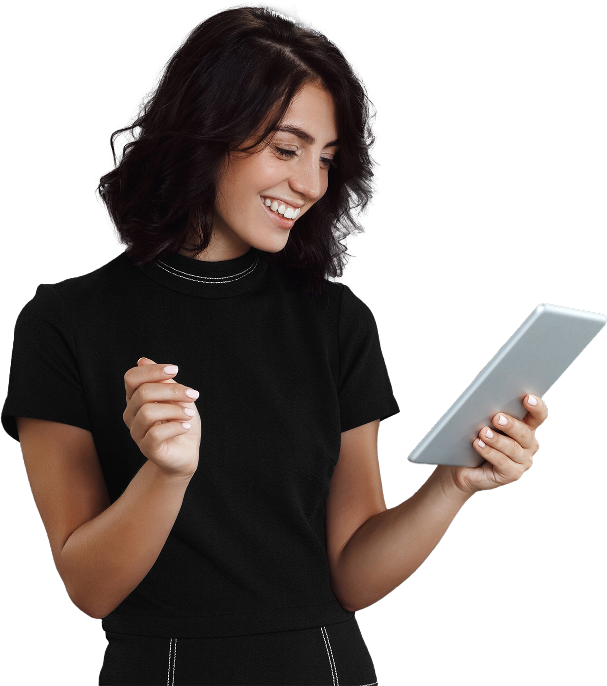 Kvinde med en tablet