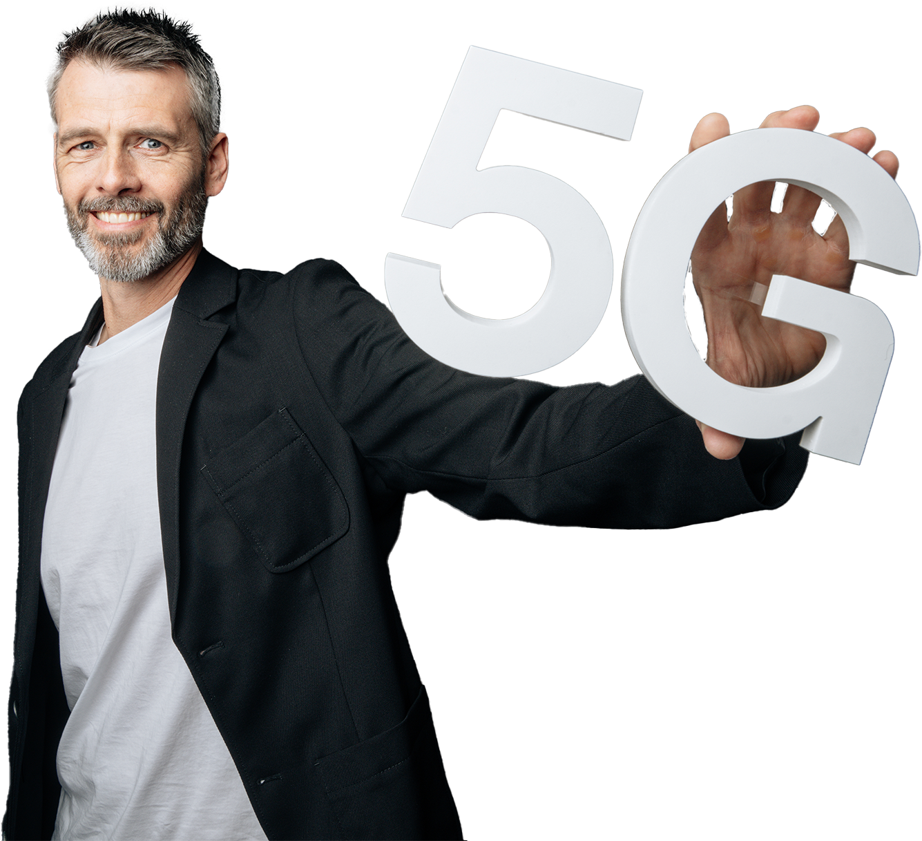 Mand der holder teksten 5G