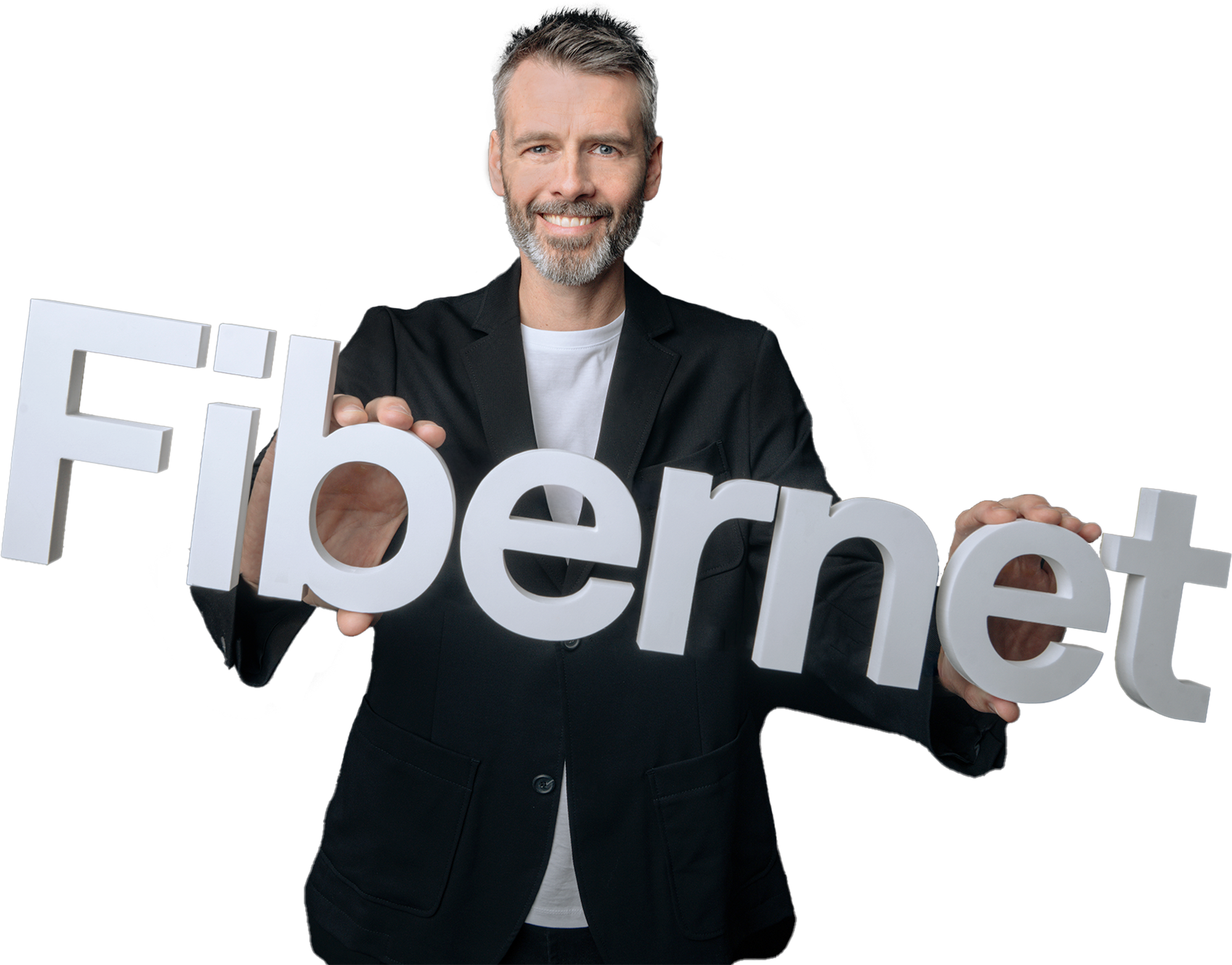 Mand der holder teksten fibernet